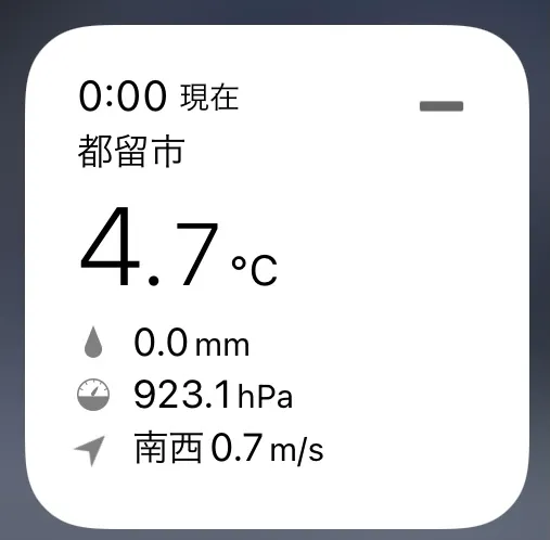อุณหภูมิ ณ เที่ยงคืนคือ 4.7℃