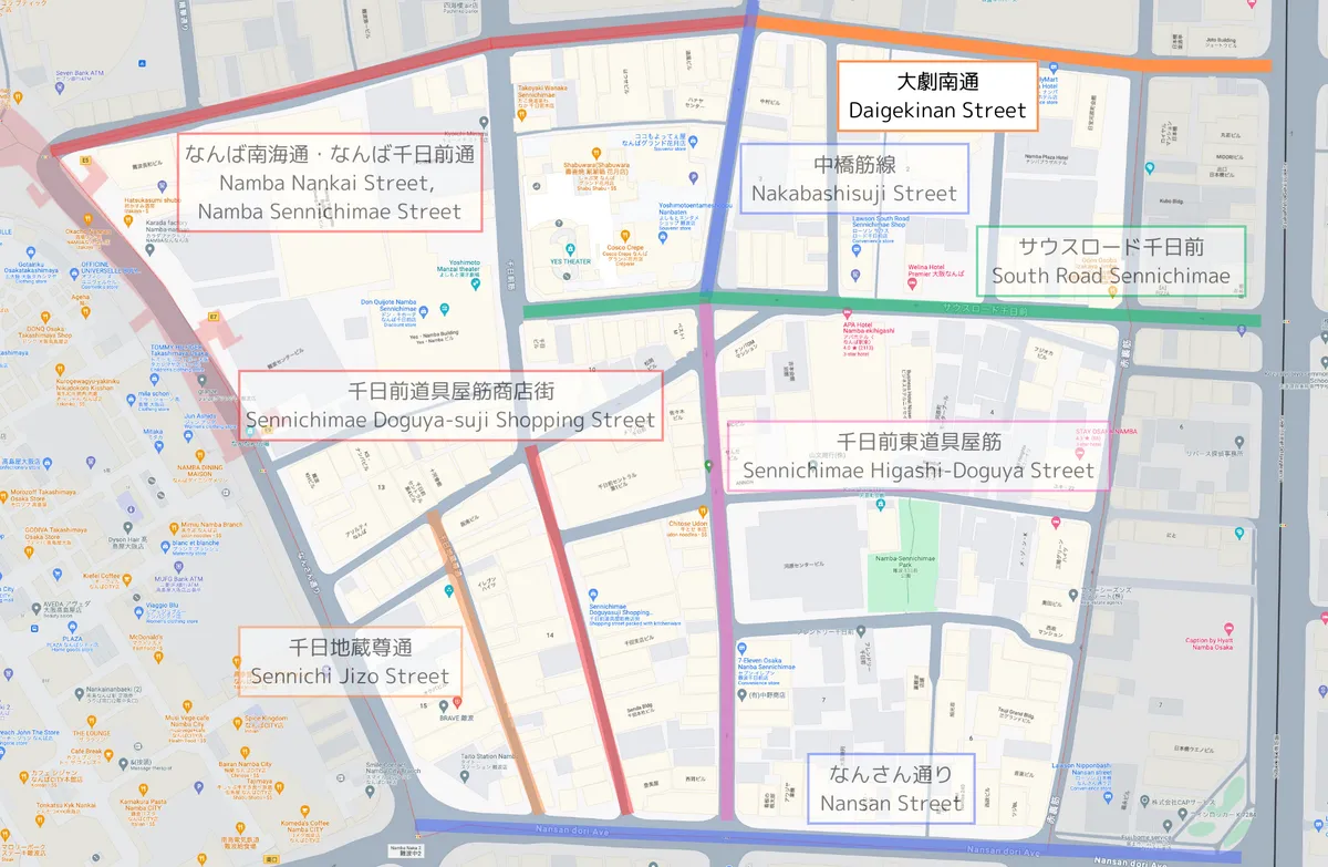 Daigeki Minami-dori Map