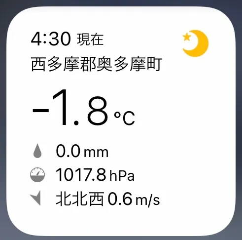 แอปพยากรณ์อากาศแสดง -1.8℃