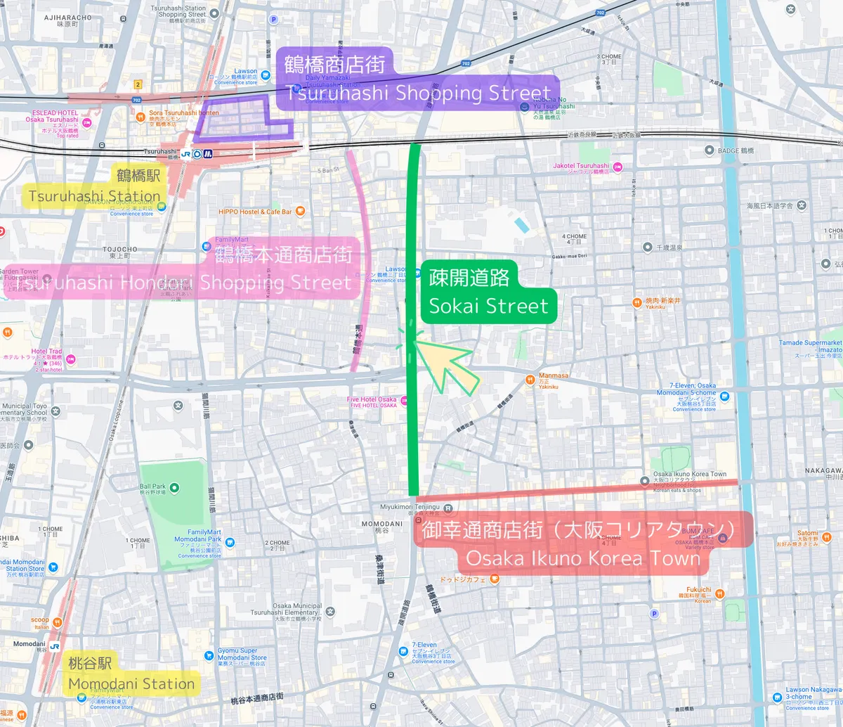 แผนที่ตำแหน่งถนนโซไค