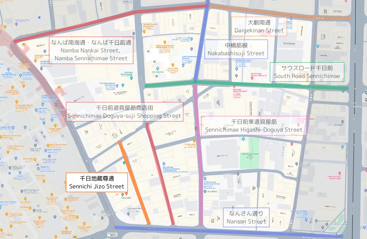 Sennichi Jizo-son-dori Map