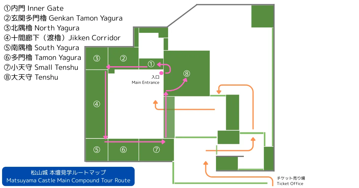 แผนที่เส้นทางชมภายในฮนดัน